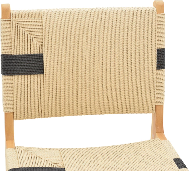 Karrige Julien, druri gome dhe litar, ngjyrë natyrale e zezë, 61x54x85cm