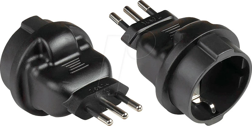 Adapter prizë GoodConnections Alcasa PA-6502S, Type L në Type F, 250V 10A, i zi