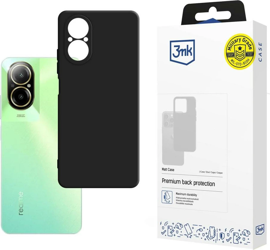 Mbështjellës 3mk Matt Case për Realme C67, i zi