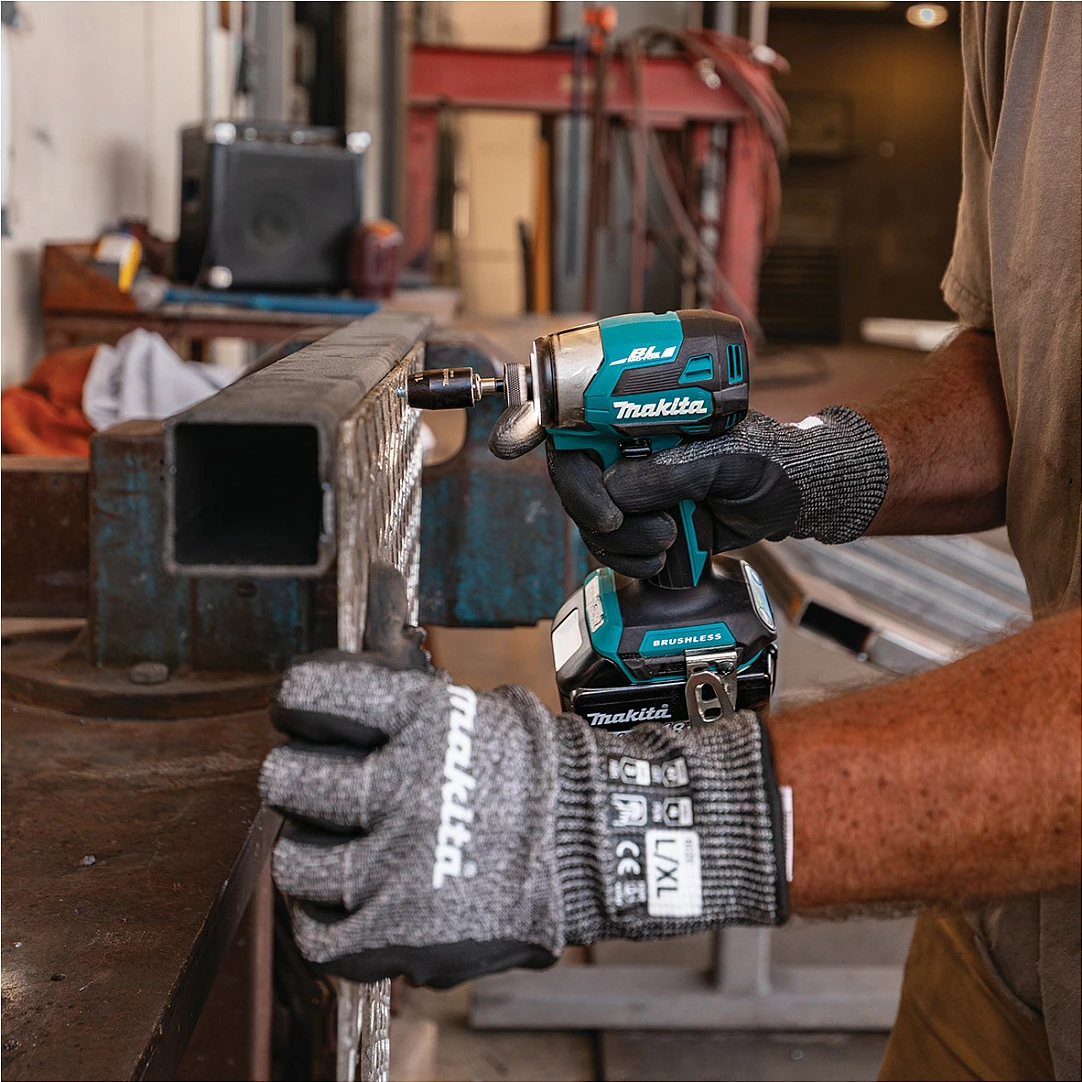 Vidator me goditje Makita DTD173Z, 18V Li-Ion, 1/4", 180 Nm, brushless, me dritë LED, zi/kaltër