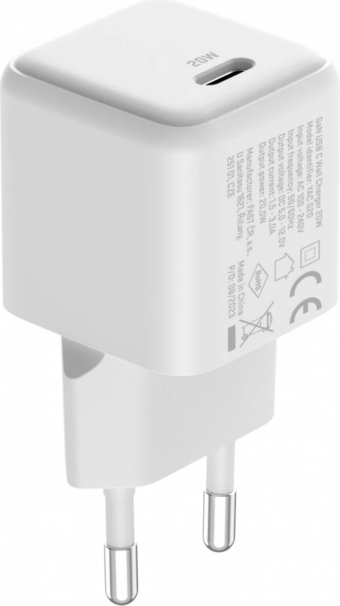 Karikues muri YENKEE YAC G20 VOLT, USB Type-C, 20W, i bardhë