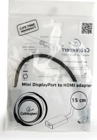 Adaptues Kablli Video GEMBIRD, Mini DisplayPort në HDMI, Zi