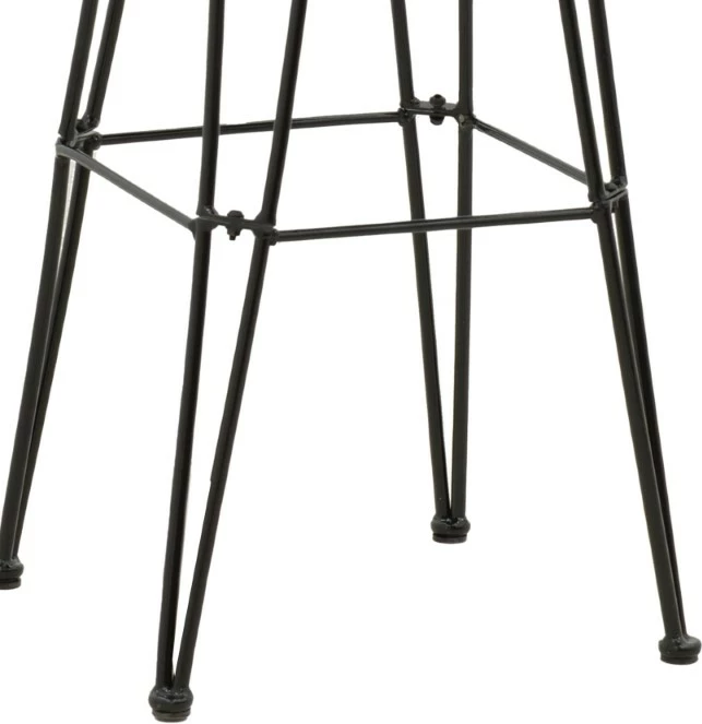 Karrige për bar Naoki me jastëk pe ngjyrë zezë-metal këmbë zezë 52x50x90cm