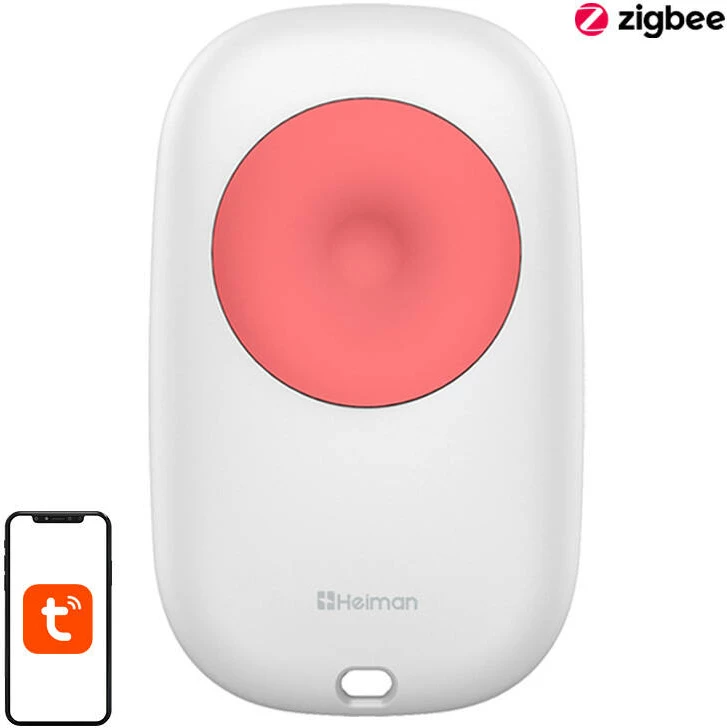 Buton emergjent smart Heiman HS1EB, ZigBee 3.0, i bardhë