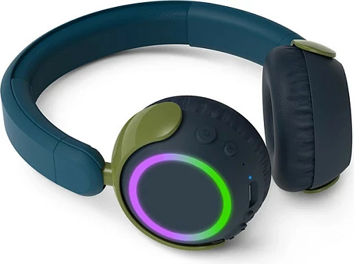 Kufje Philips TAK4200CT/00, Bluetooth 5.4, 45h bateri, me drita LED, palosshme, blu/jeshile