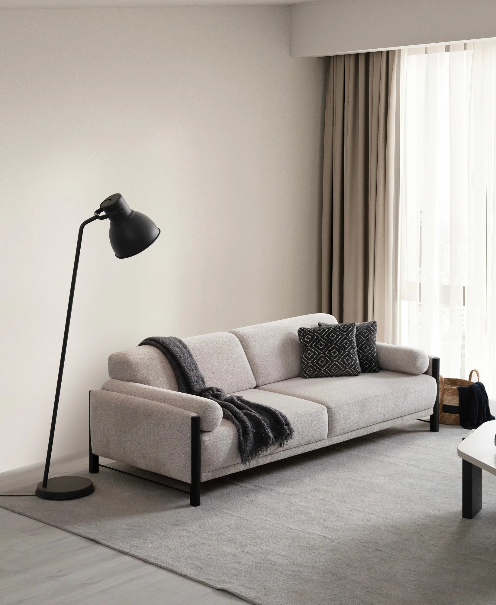 Divan treshe Nora, bezhë, Atelier del Sofa