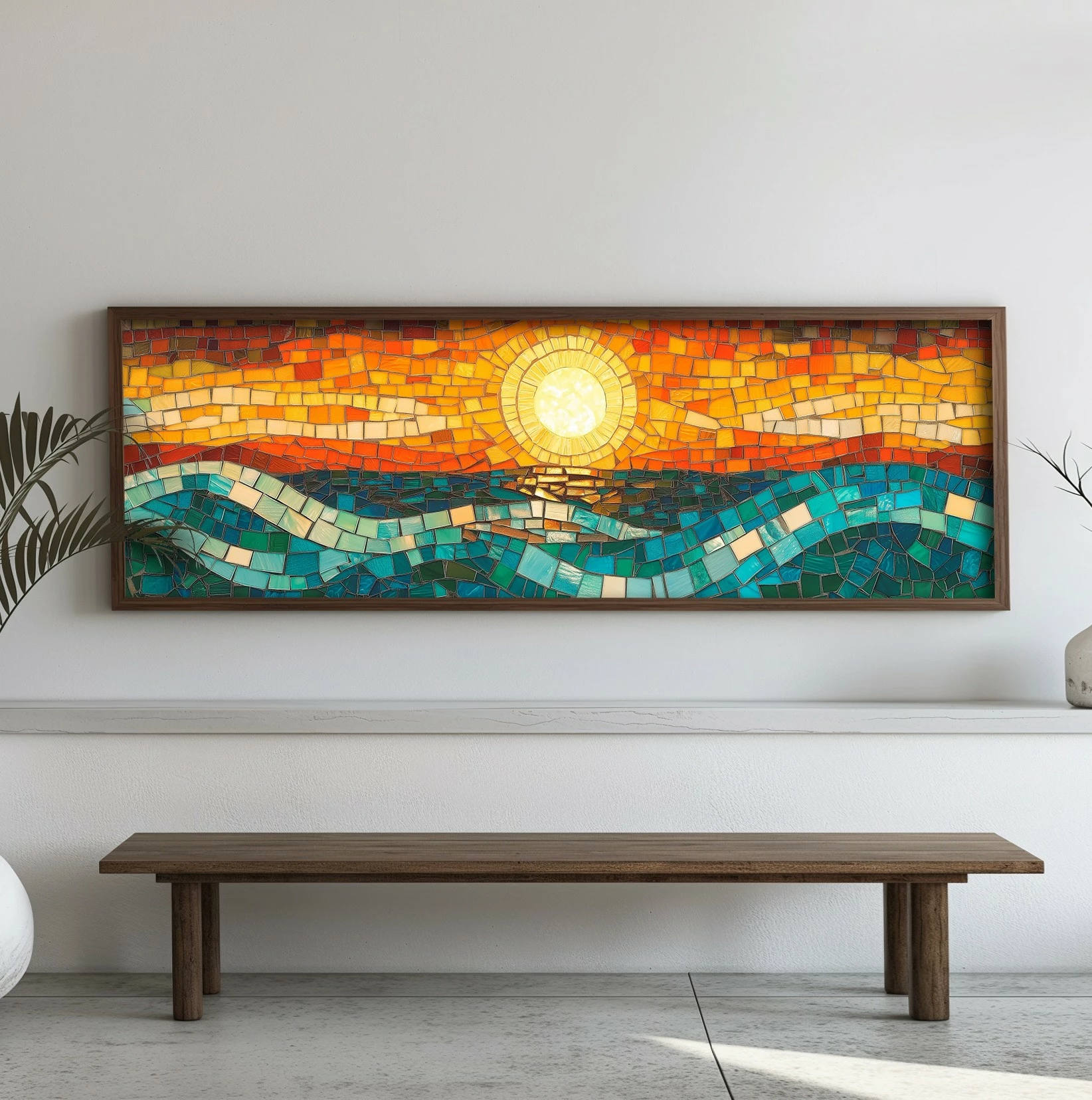 Pikturë dekorative me kornizë, MDF, shumëngjyrëshe, Wallity, EMR018, 40x120x3.5cm