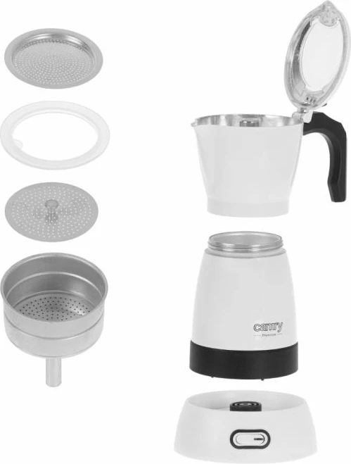 Aparat elektrik moka për kafe CAMRY CR4415W 300 ml 480 W, i bardhë
