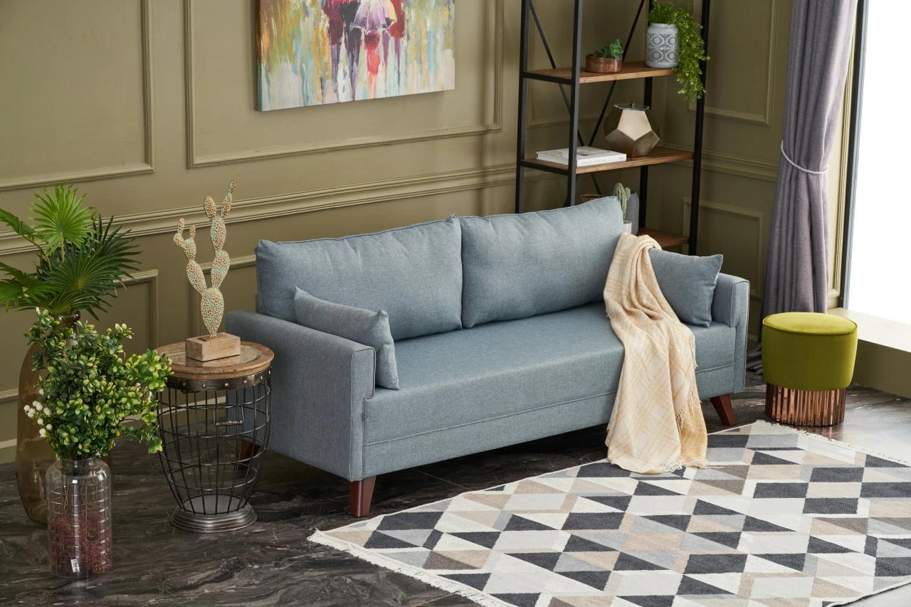 Kauç i trefishtë, ngjyrë kaltër, Bella Soft, Atelier del Sofa