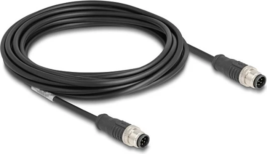 Kabllo Ethernet DeLOCK M12 A-coded 8-pin, Cat5e, 5 m, e zezë