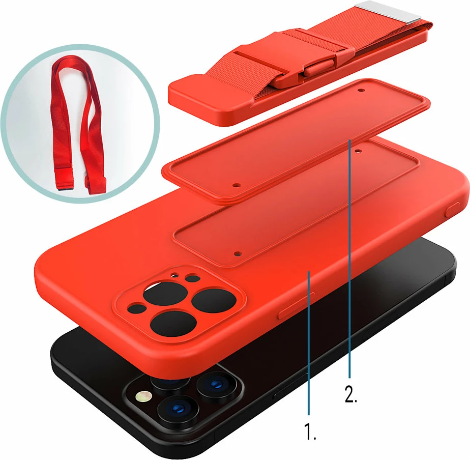Mbështjellës Hurtel për iPhone 12 Pro Max me litar, vjollcë