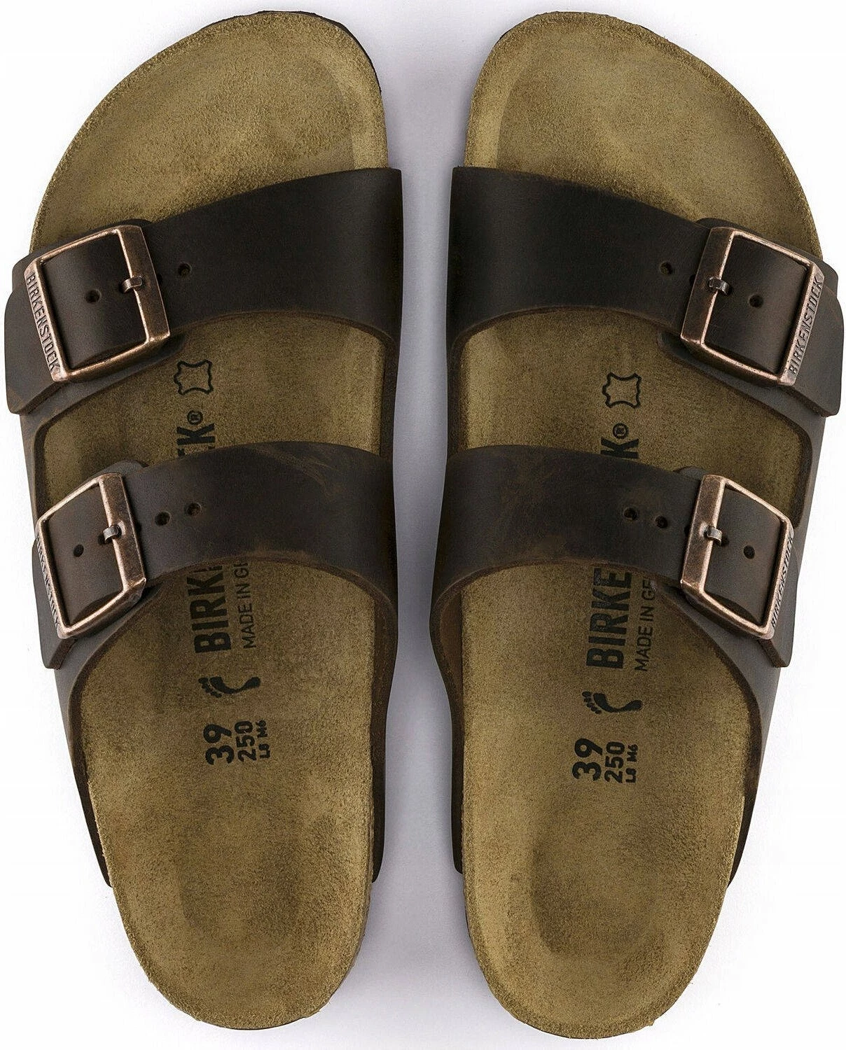 Sandale Birkenstock Arizona 52531, nr. 47, lëkurë nubuk e vajosur, shollë EVA, kafe