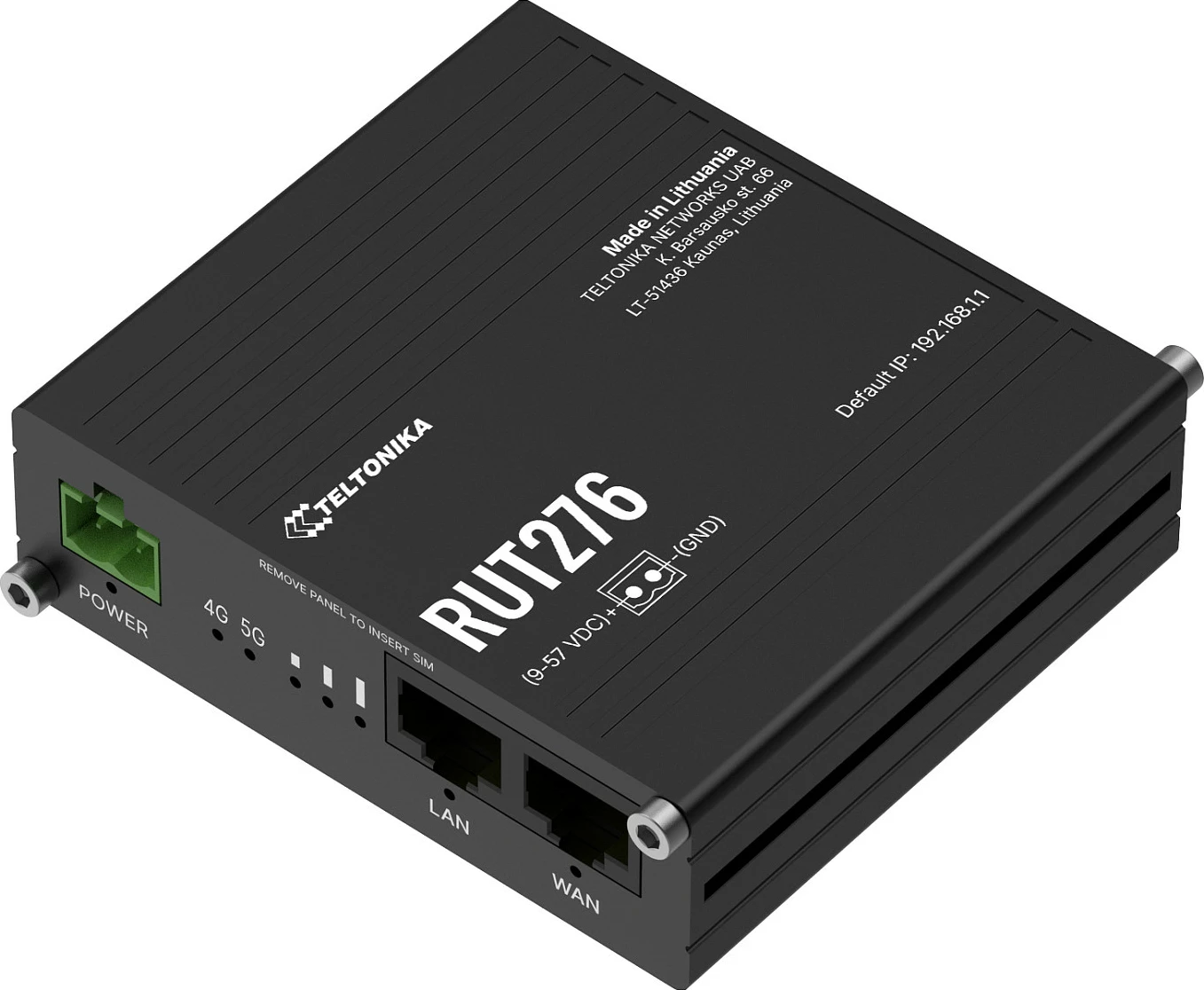 Router industrial Teltonika RUT276, 5G/4G, 2x Fast Ethernet, Wi‑Fi, DIN-rail/Wall, i zi