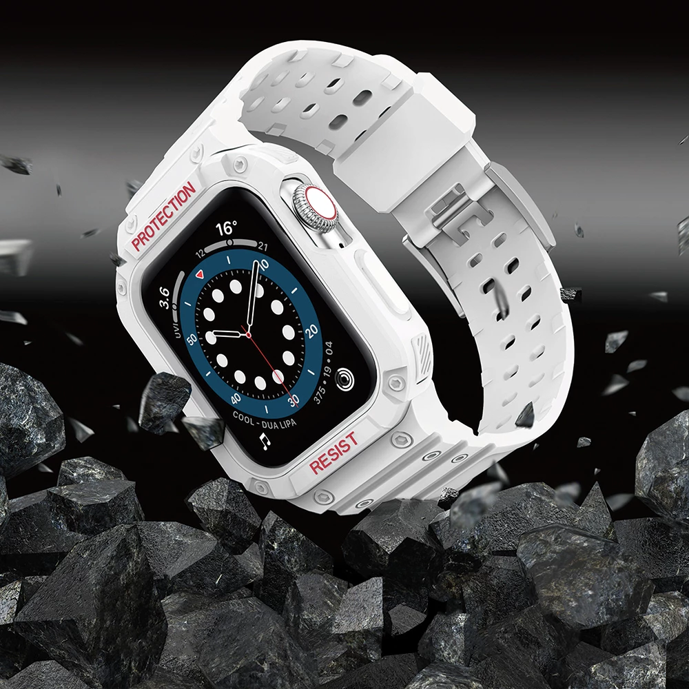 Rrip me mbështjellës Hurtel për Apple Watch 9/8/7/6/5/4/3/2/SE/SE2, 41/40/38mm, i bardhë