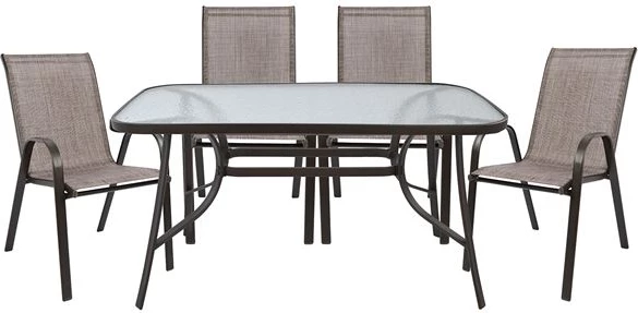 Set kopshti tavolinë & karrige FH5200.02, 5 pjesë, të kafta