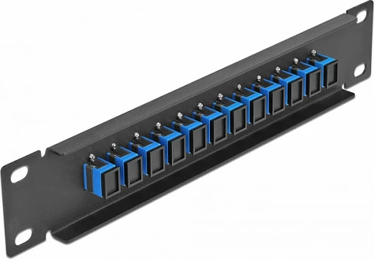 Panel patch fiber optik DeLOCK 10" 12-Port SC Simplex, 1U, i zi/blu