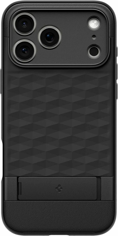 Mbështjellës, Spigen, Parallax "S" MagSafe për iPhone 17 Pro Max, TPU, me stand të palosshëm, e zezë mat