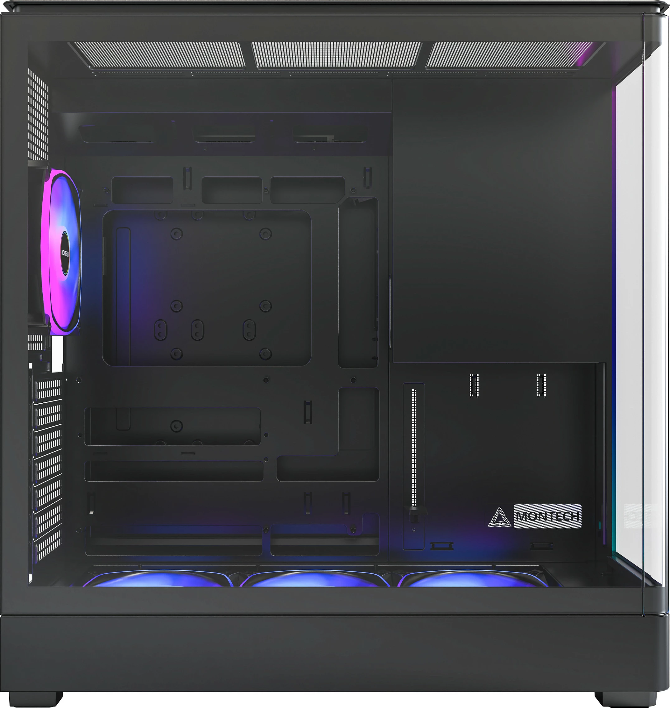 Kasë Montech KING 45 PRO, Tower, RGB, micro ATX/Mini-ITX, e zezë