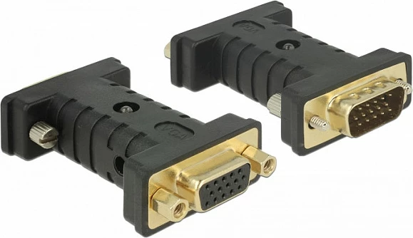 Adapter VGA DeLOCK 63326, emulator EDID, VGA mashkull në VGA femër + USB, 2560x1600, i zi
