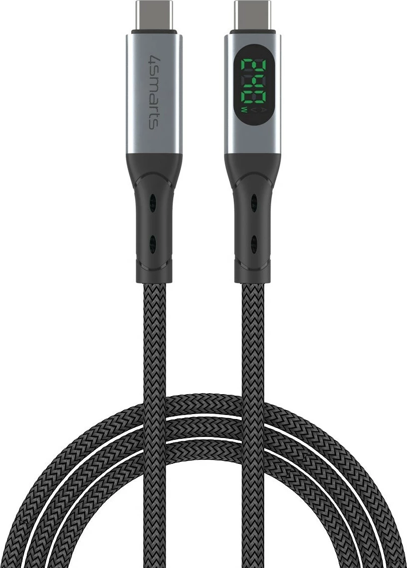 Kabllo USB4 4smarts DigitCord Enterprise 1.5m 240W, e zezë