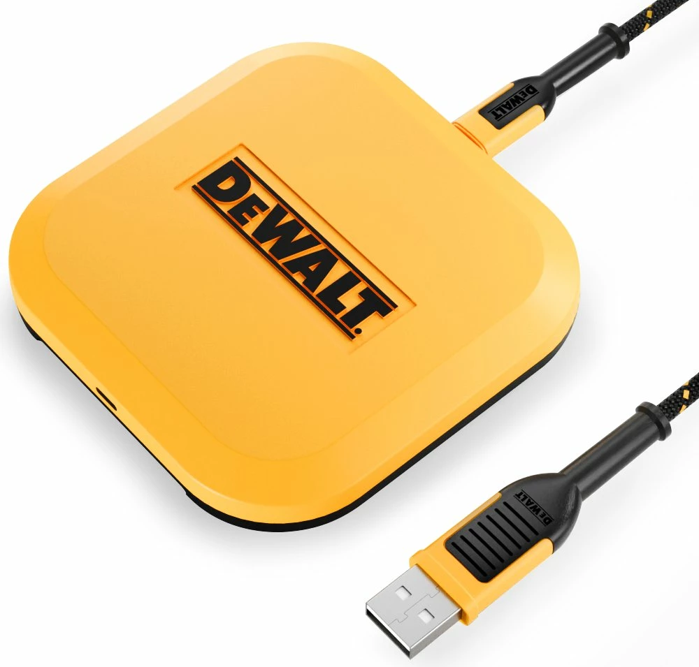 Karikues induksioni DeWalt DXMA141-0476-DWG 10W, USB-C kabllo 1.2 m, e verdhë, me kabllo