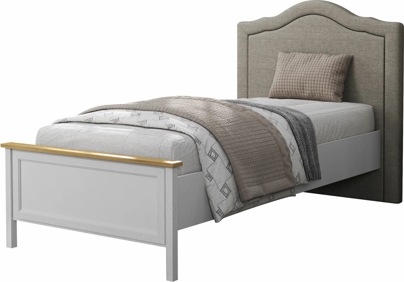 Krevat teke Skye Decor, krem, lis, gri, FRN-21018