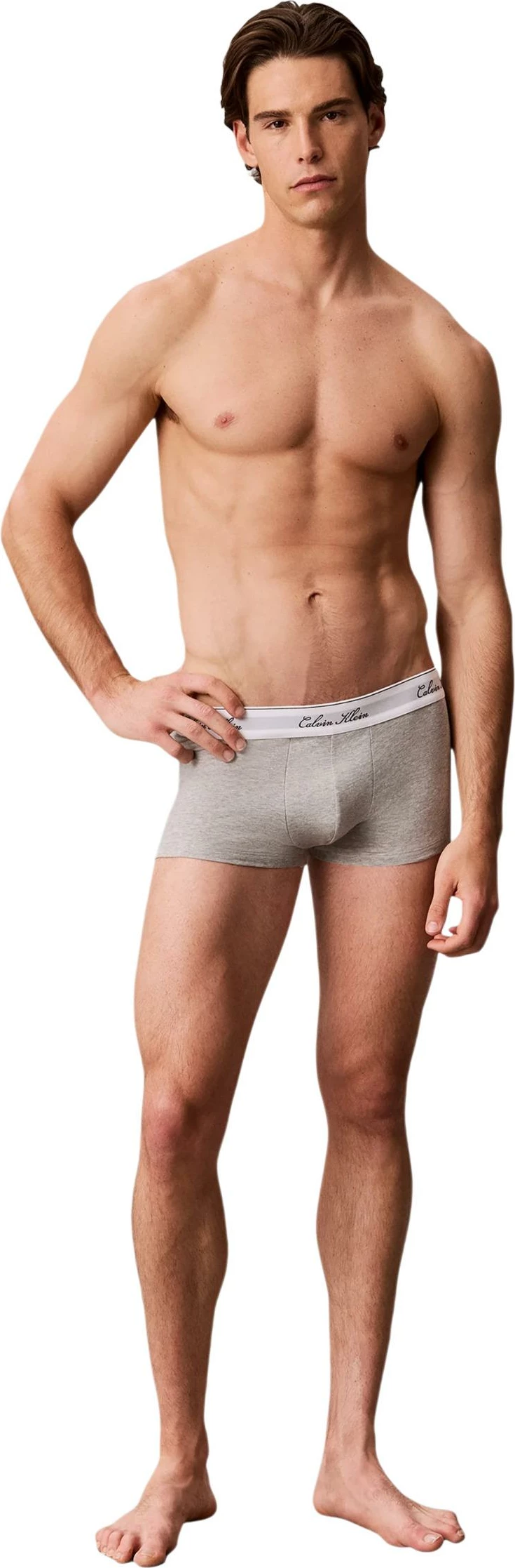 Të brendshme për meshkuj Calvin Klein Underwear Low Rise Trunk 3PK LV00NB4607, të zeza - gri [Madhësia: M]