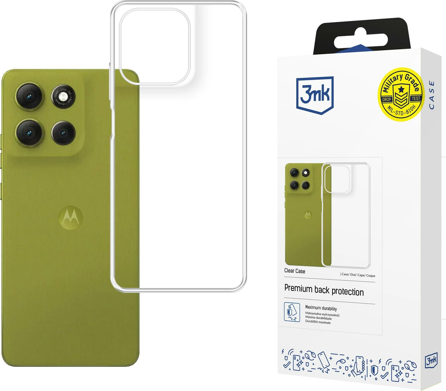 Mbështjellës 3mk Clear Case për Motorola Moto G86 / G86 Power, transparent, në kuti