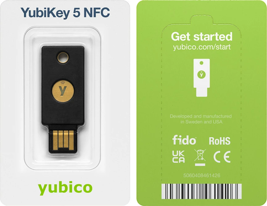 Çelës sigurie Yubico YubiKey 5 NFC, USB-A, i zi