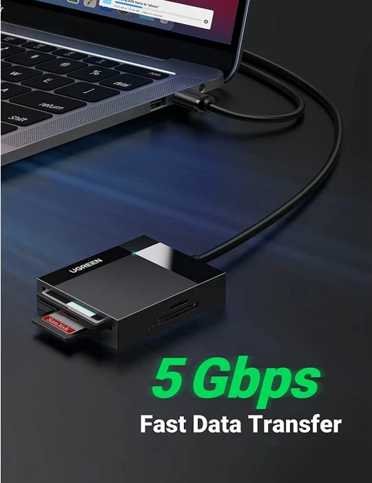 Lexues kartelash UGREEN All-in-One MPN 30333 USB 3.0 0.5m deri 512GB 5Gbps, i zi, Box