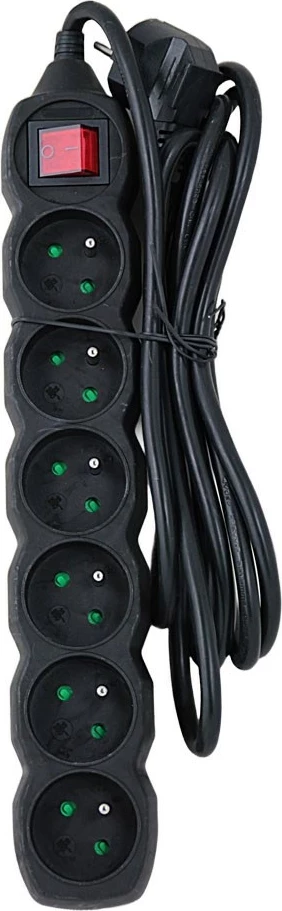 Shtrirës rryme Esperanza ELK218K, 6 porta, 3m, E zezë