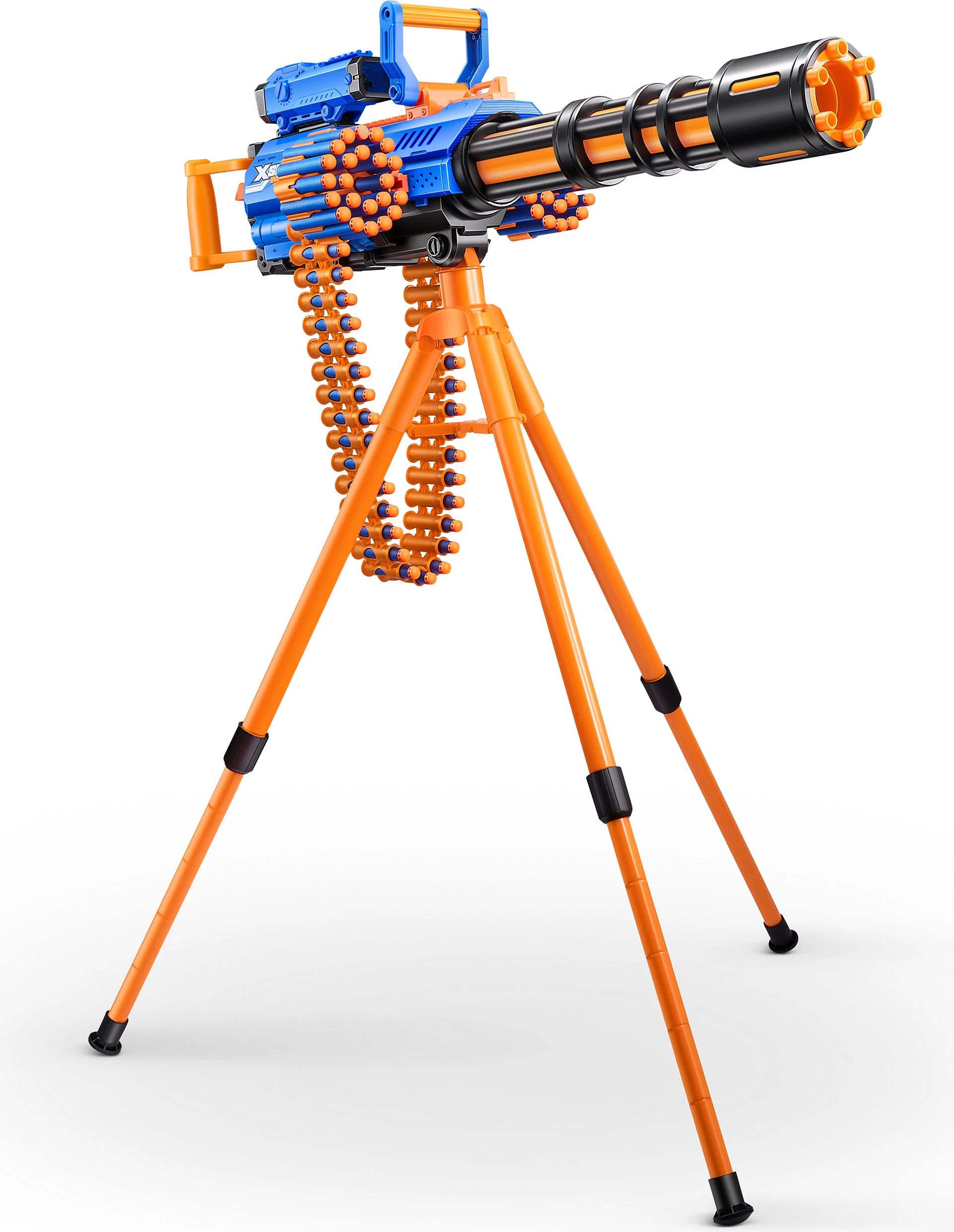 Blaster lodër ZURU XSHOT Insanity Motorized Rage Fire, 72 darts, me tripod, blu/portokalli