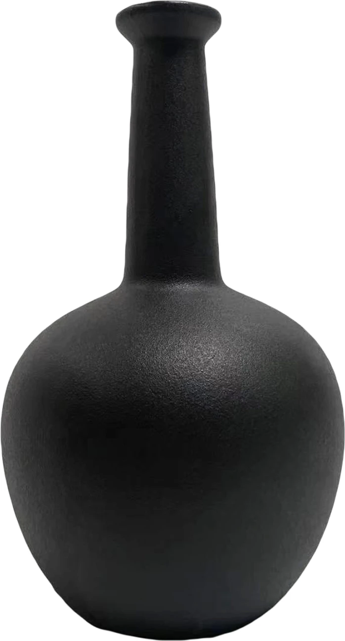 Dekor tavoline prej qeramike, ELENDIL, FH4593.02, ngjyrë e zezë matte, Φ15x25H cm