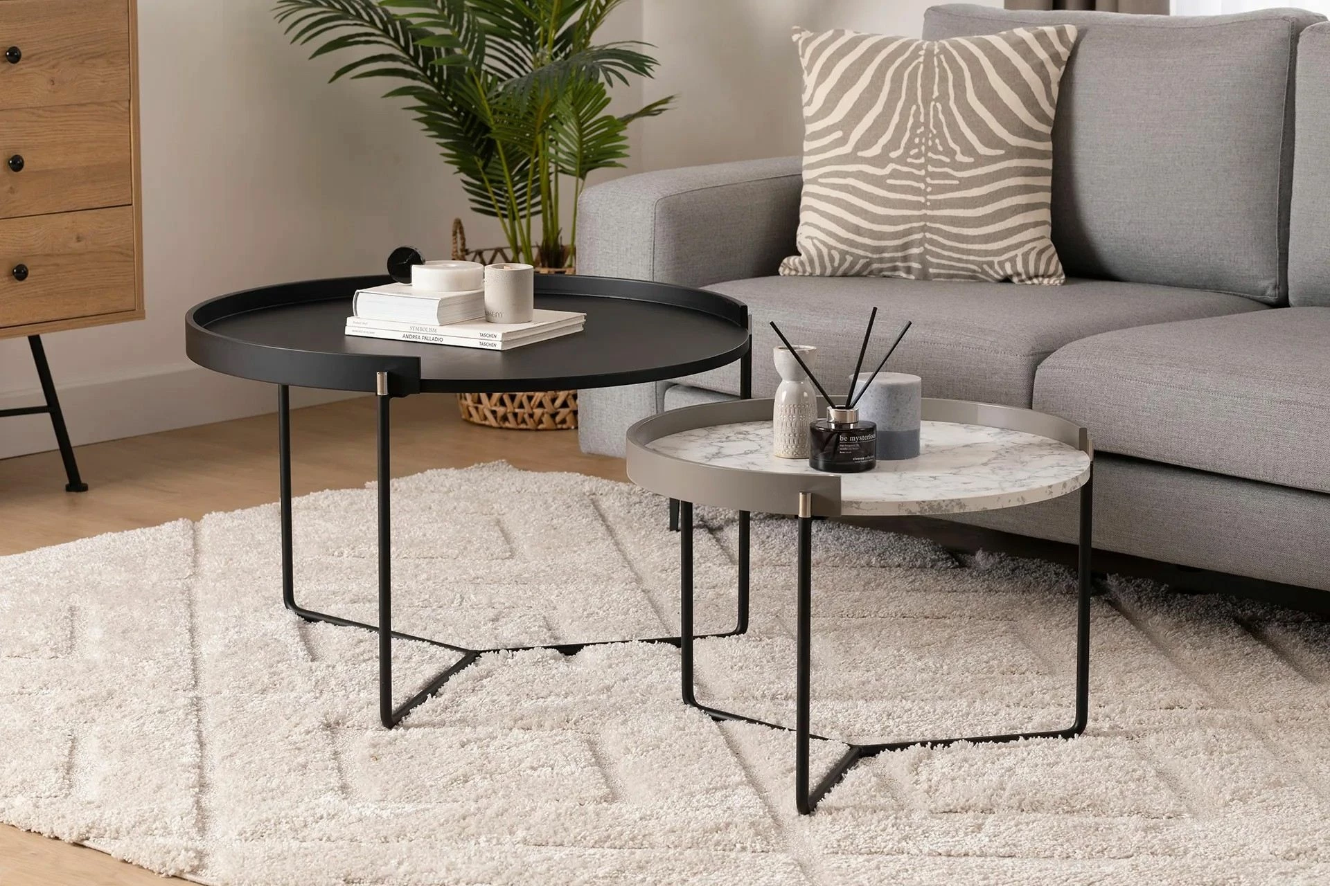 Set tavolinash ndihmëse (2 copë), Skye Decor, Mandy, ngjyrë antracit