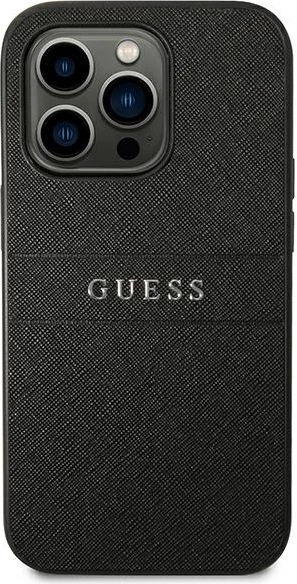Mbështjellës Guess GUHCP14LPSASBBK për iPhone 14 Pro 6.1", Saffiano Strap, i zi