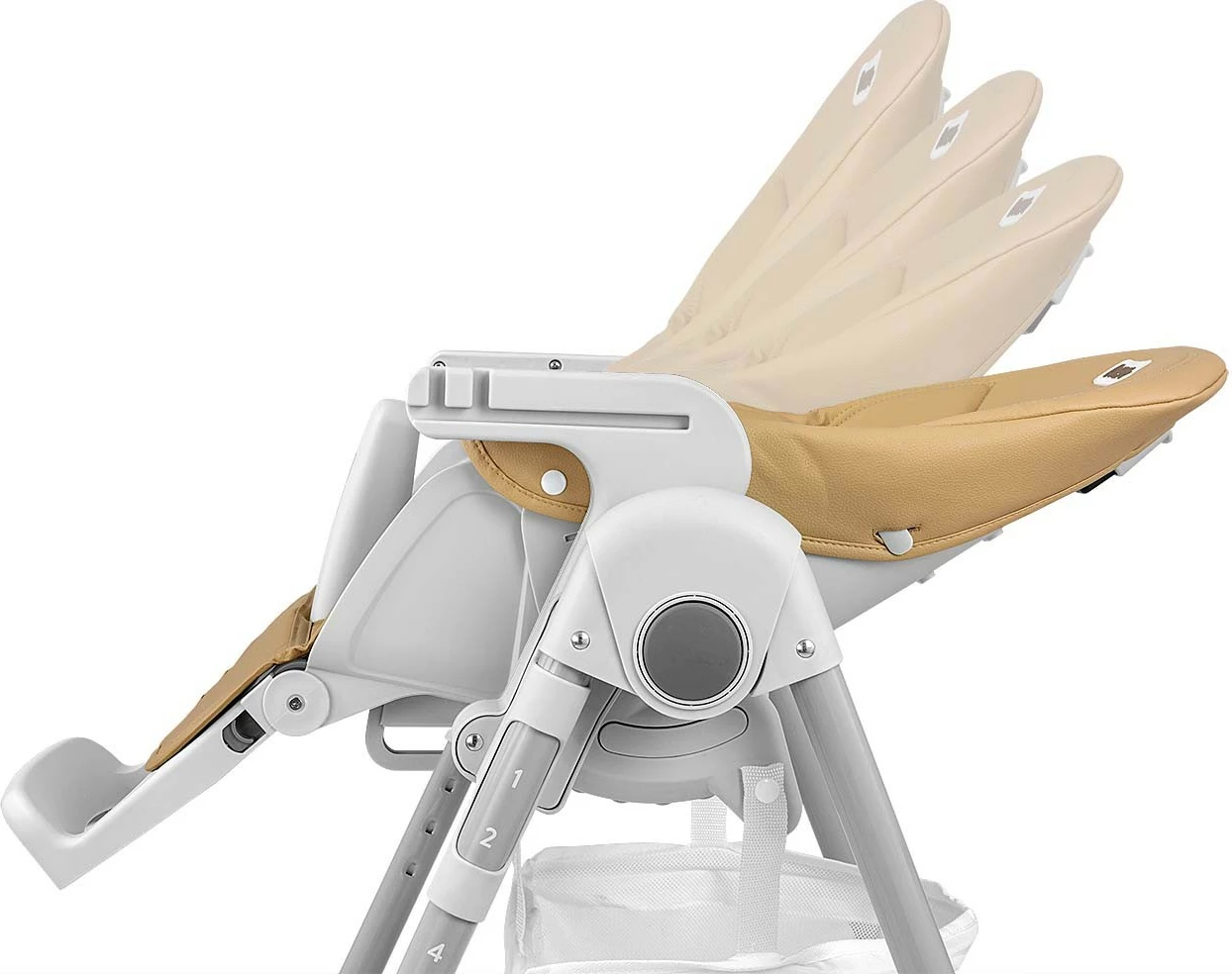 Karrige e lartë ushqimi, Milly Mally, Bueno 3764, rregullim 7 nivele, shpinore me shtrirje, tabaka e heqshme, deri 15 kg, bezhë