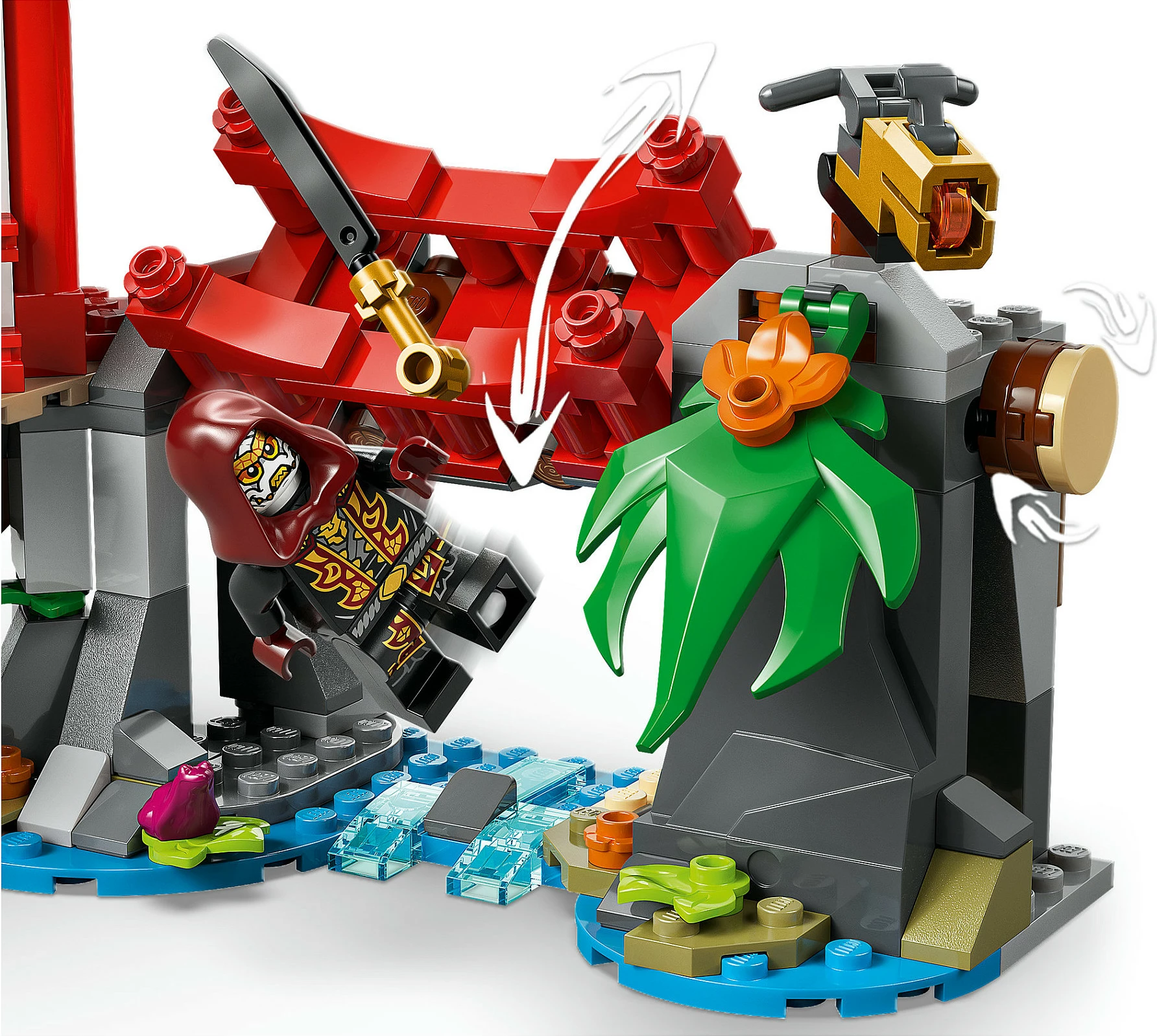 Set ndërtimi LEGO NINJAGO 71857 Ninja Vehicle Tree House Battle, 642 pjesë, 6 minifigura, multikolor