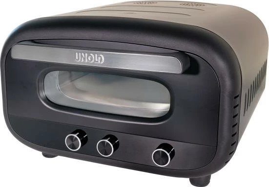 Furë pice, UNOLD, Alfredo 68805, deri 450°C, gur cordierit, rregullim nxehtësie sipër/poshtë, set me lopatë, e zezë