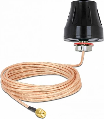 Antenë LTE DeLOCK, SMA, 2 dBi, kabllo RG-316U 5 m, outdoor, e zezë