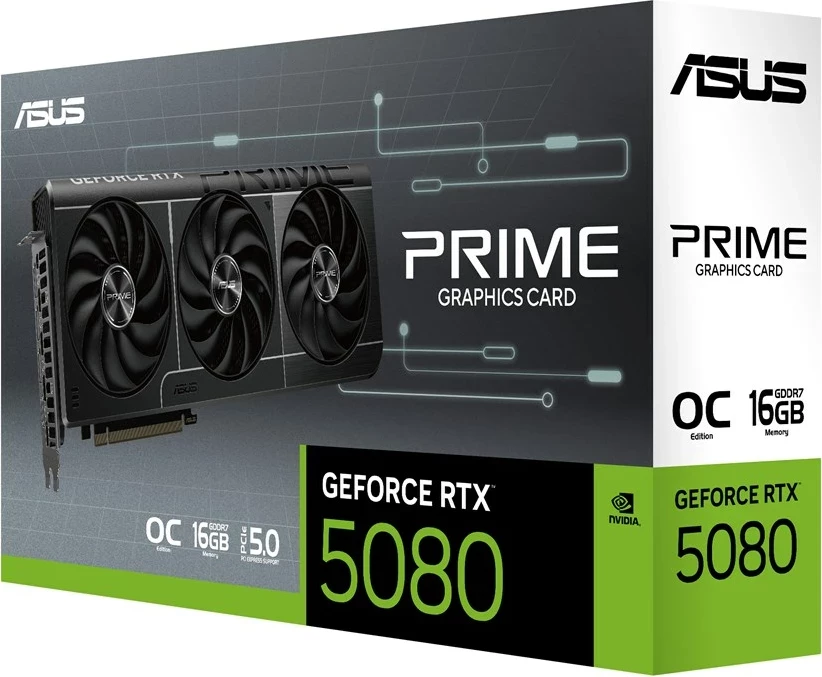 Kartelë grafike ASUS Prime RTX5080, 16 GB GDDR7, Multikolor