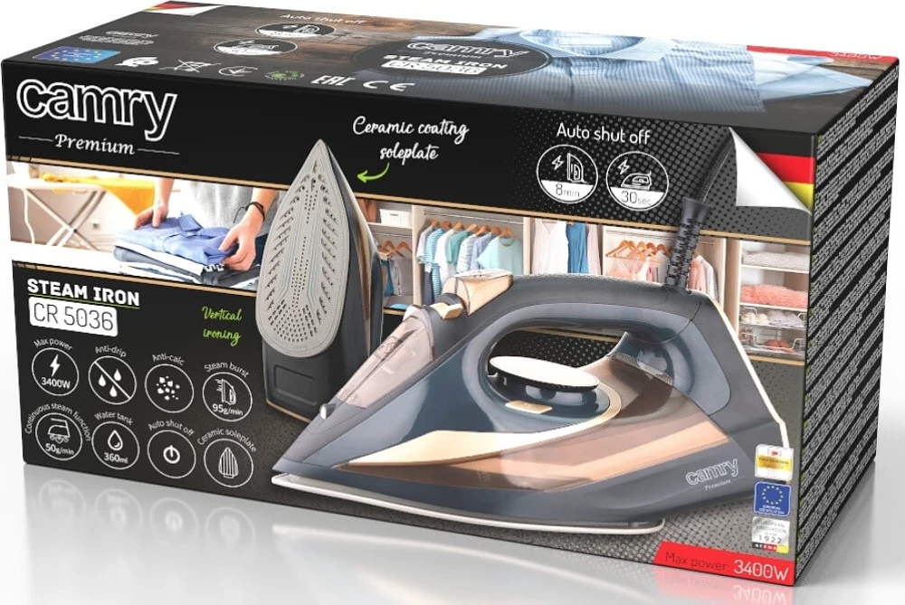 Hekur avulli Adler Camry CR 5036, 3400W, zi-kupër