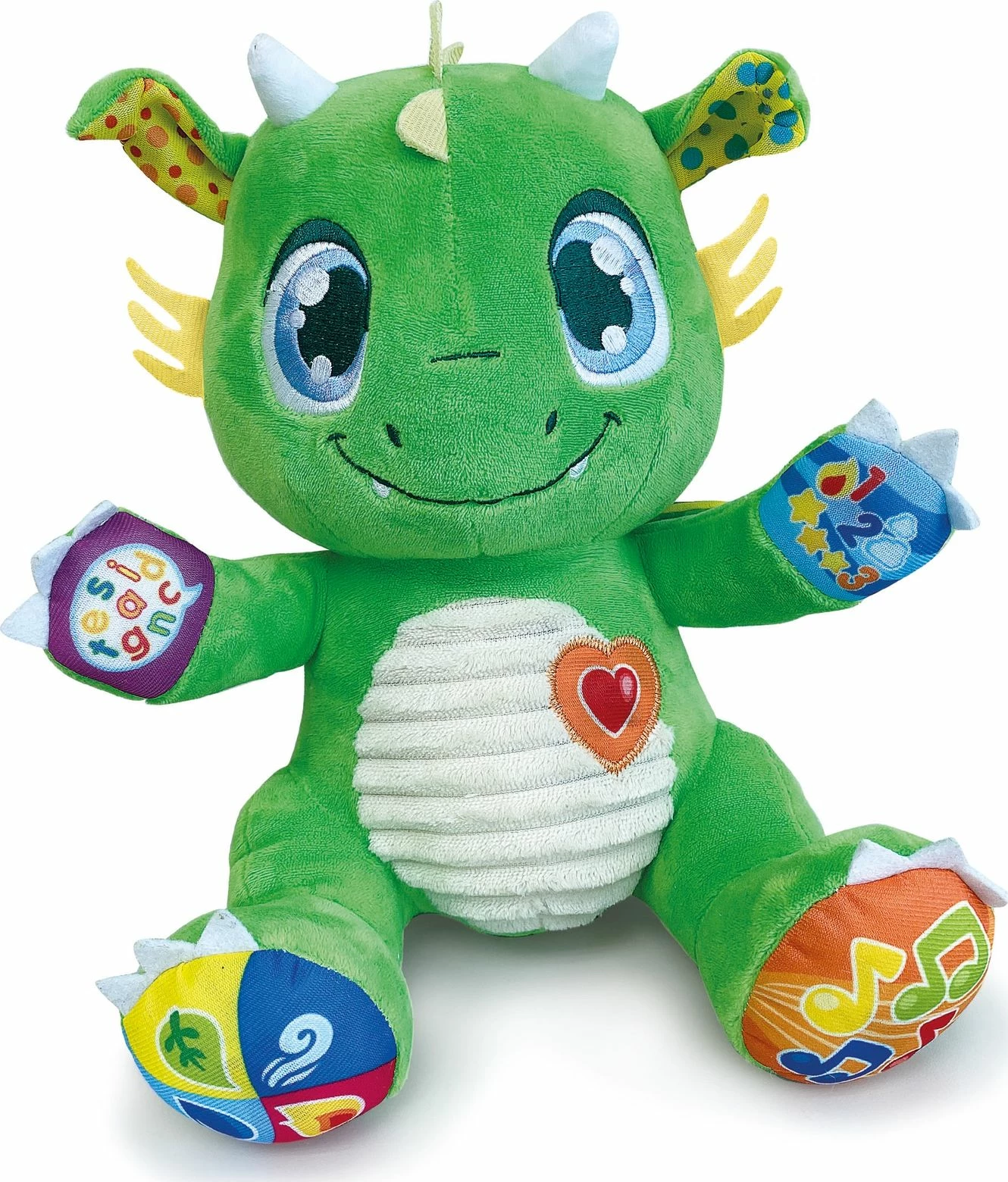 Lodër interaktive pelushi Clementoni Friendly Dragon 50671, me dritë dhe tinguj, për bebe 6+ muaj, e gjelbër