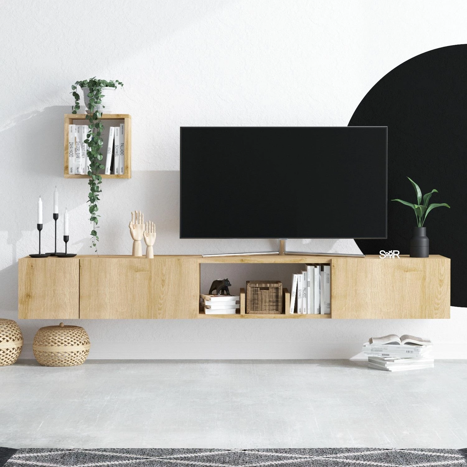 Njësi TV Hanah Home, Avior, ngjyrë lisi safir