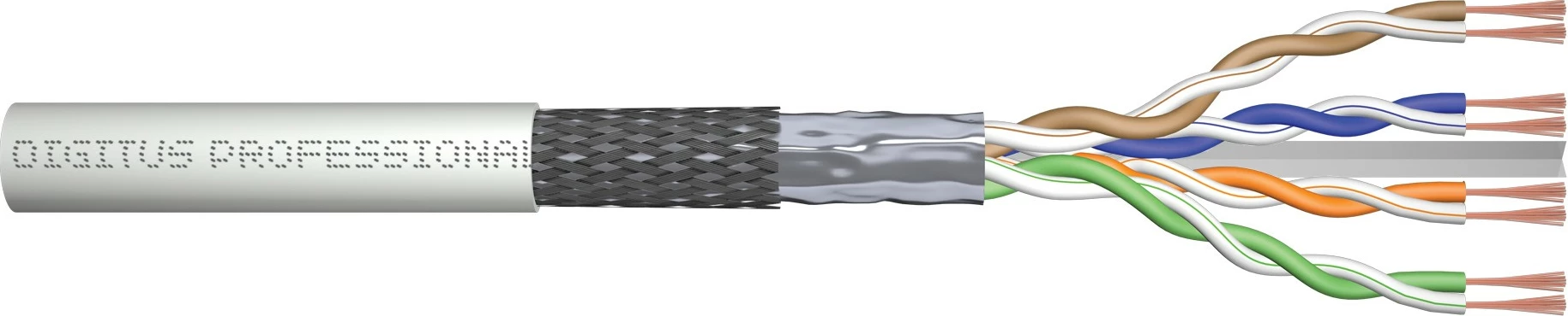 Kabllo rrjetit Digitus Cat6 SF/UTP 305m, LSZH, gri