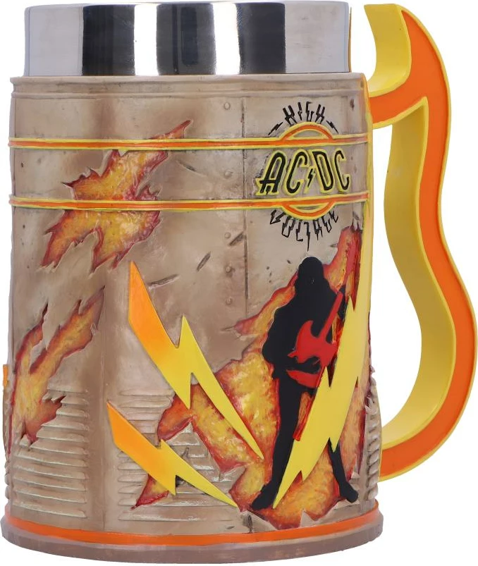 Kupë NEMESIS NOW AC/DC High Voltage, rezinë me insert inox, 15.5 cm, në kuti dhuratë