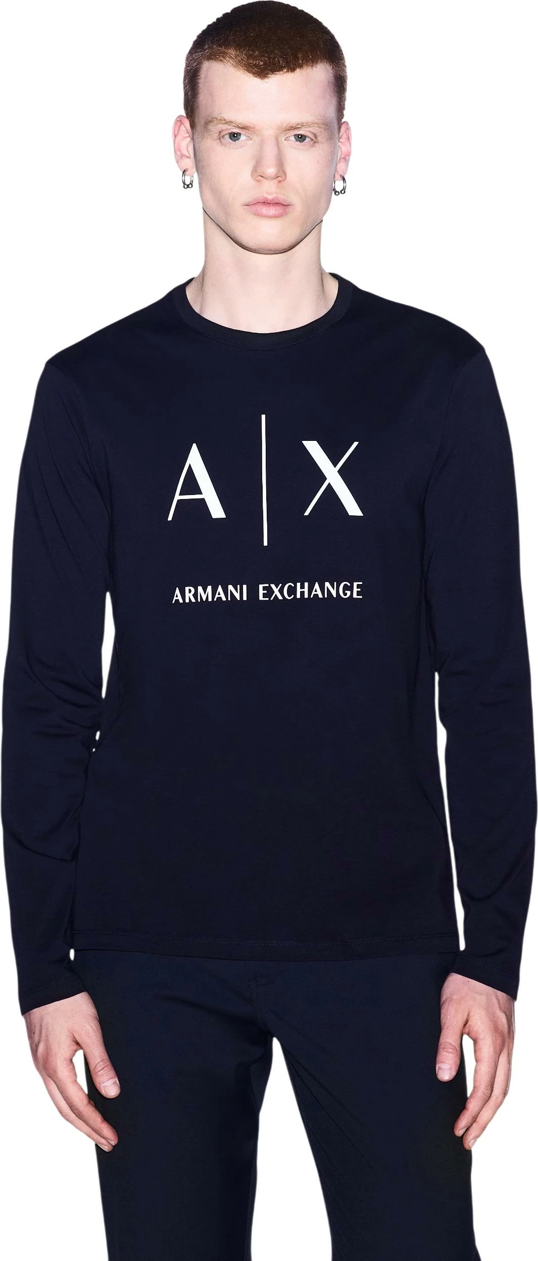 Maicë me mëngë të gjata për meshkuj Armani Exchange XM002684 AF10356, kaltër e errët