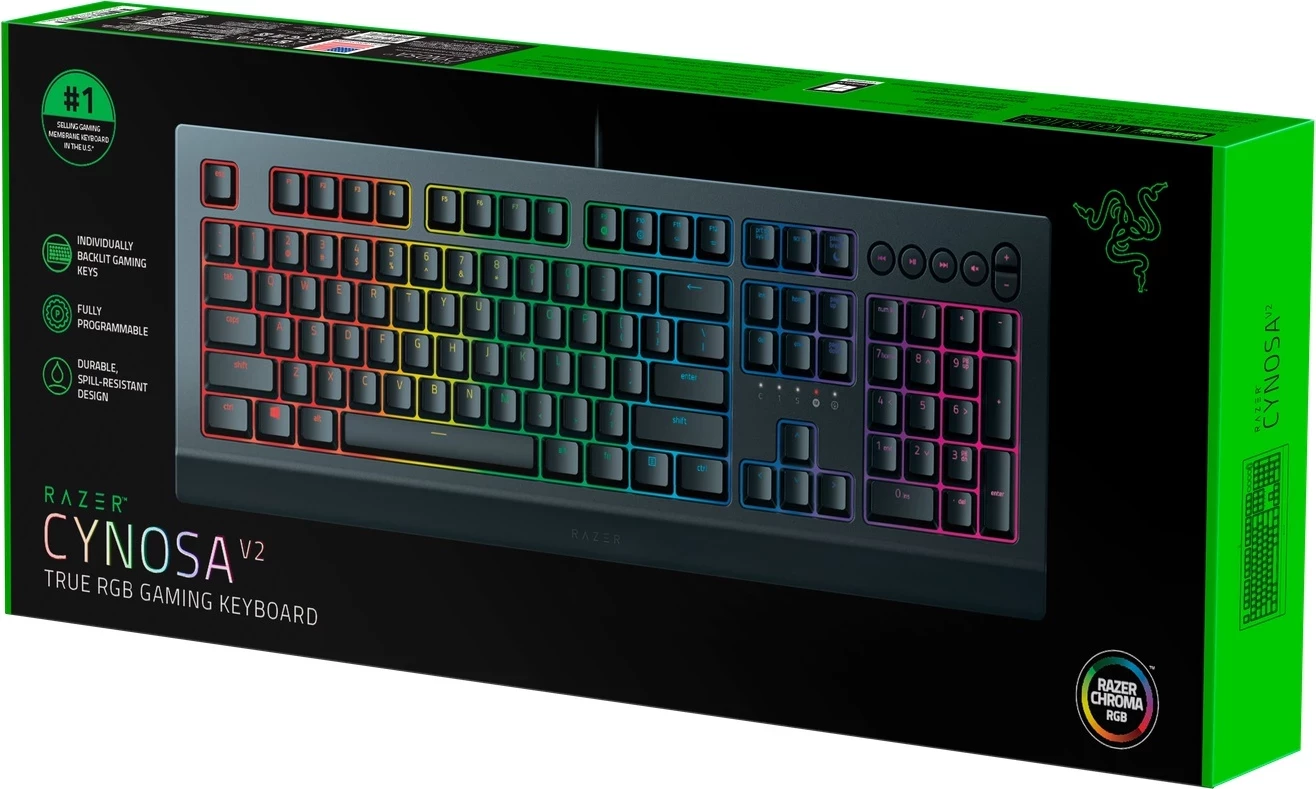 Tastierë gaming Razer Cynosa V2 me kabllo, RGB