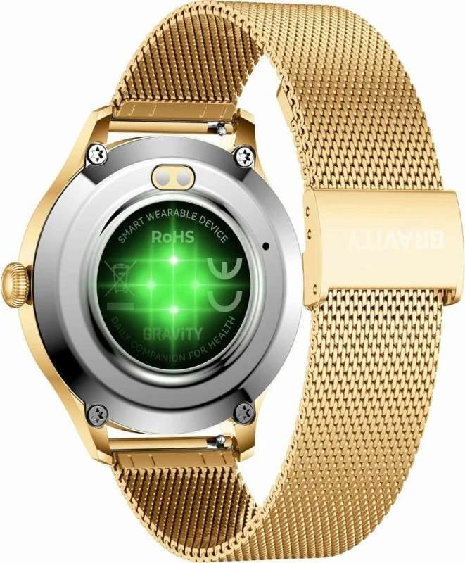 Smartwatch Gravity për femra, e bardhë e arit