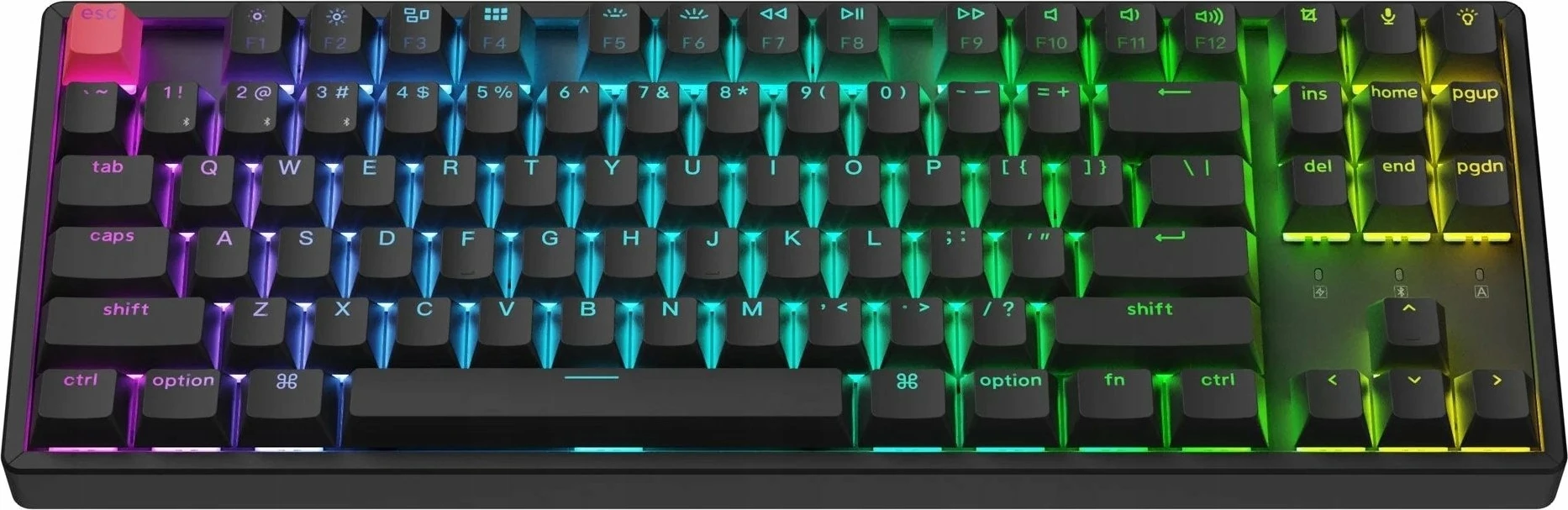Tastierë mekanike Keychron K8 QMK (Version 2) TKL, Wireless Bluetooth 5.2/USB-C, RGB, Hot-swappable, Super Brown, PBT, kornizë alumini, US INTL, e zezë