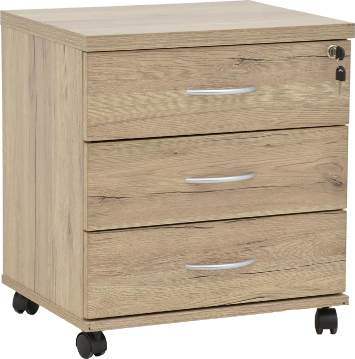 Komodë zyre me rrota, ngjyrë natyrale, Anze, 48x38x53cm